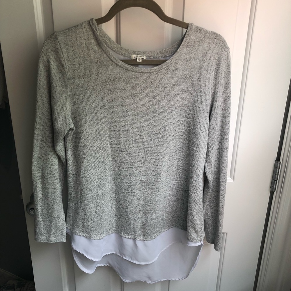 Super soft grey layered top.